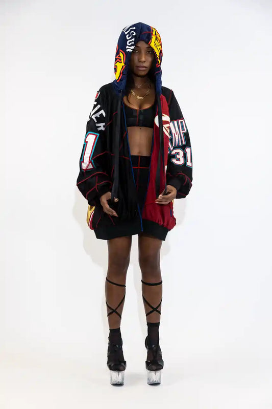 Veste à capuche en jersey de baseball recyclé / Numéro 31 / James 23