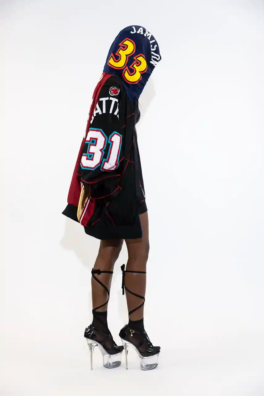 UPCYCLING BASEBALL JERSEY HOODY JACKET / NUMBER 31 / JAMES 23