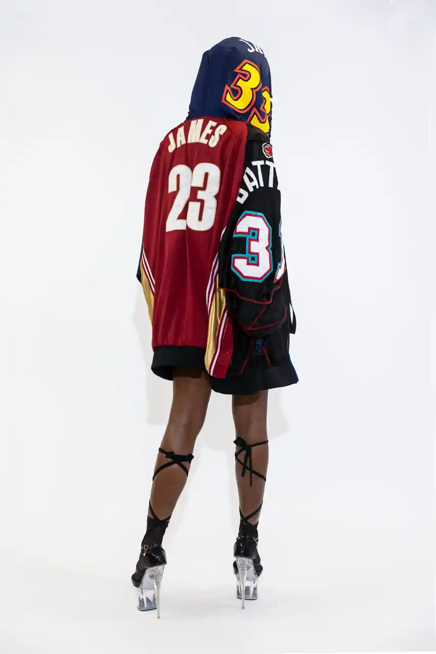 UPCYCLING BASEBALL JERSEY HOODY JACKET / NUMBER 31 / JAMES 23