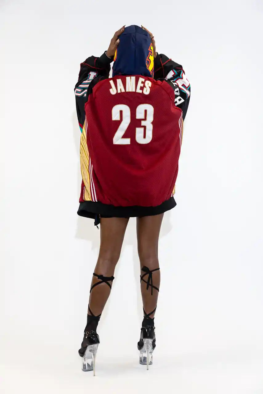 UPCYCLING BASEBALL JERSEY HOODY JACKET / NUMBER 31 / JAMES 23