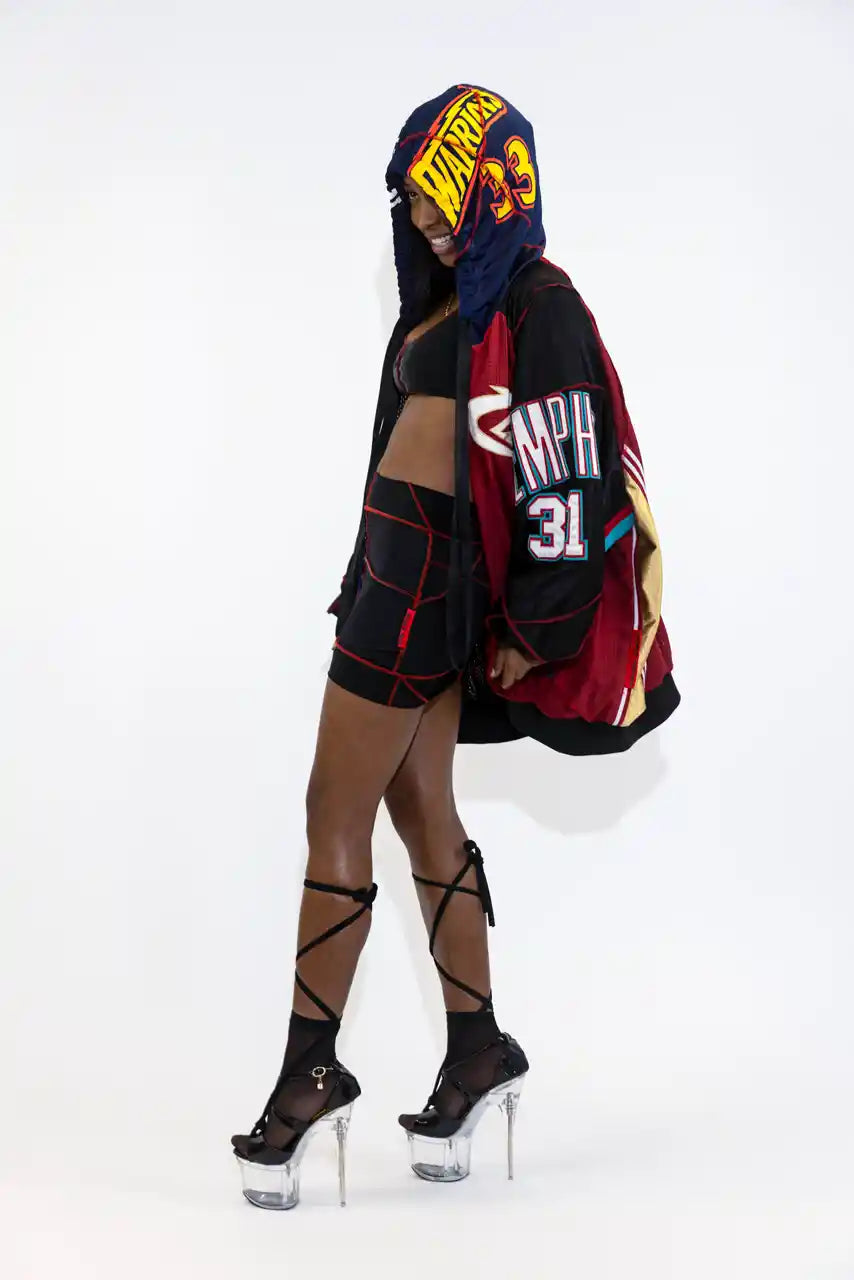 UPCYCLING BASEBALL JERSEY HOODY JACKET / NUMBER 31 / JAMES 23