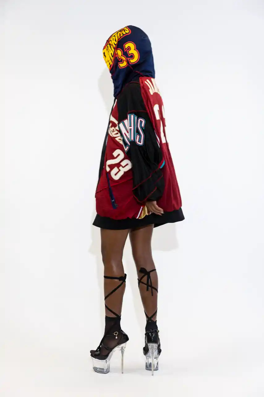 UPCYCLING BASEBALL JERSEY HOODY JACKET / NUMBER 31 / JAMES 23