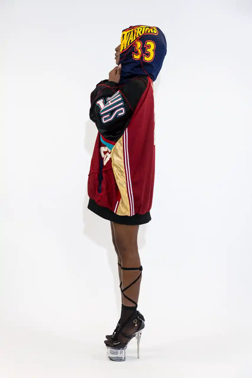 UPCYCLING BASEBALL JERSEY HOODY JACKET / NUMBER 31 / JAMES 23