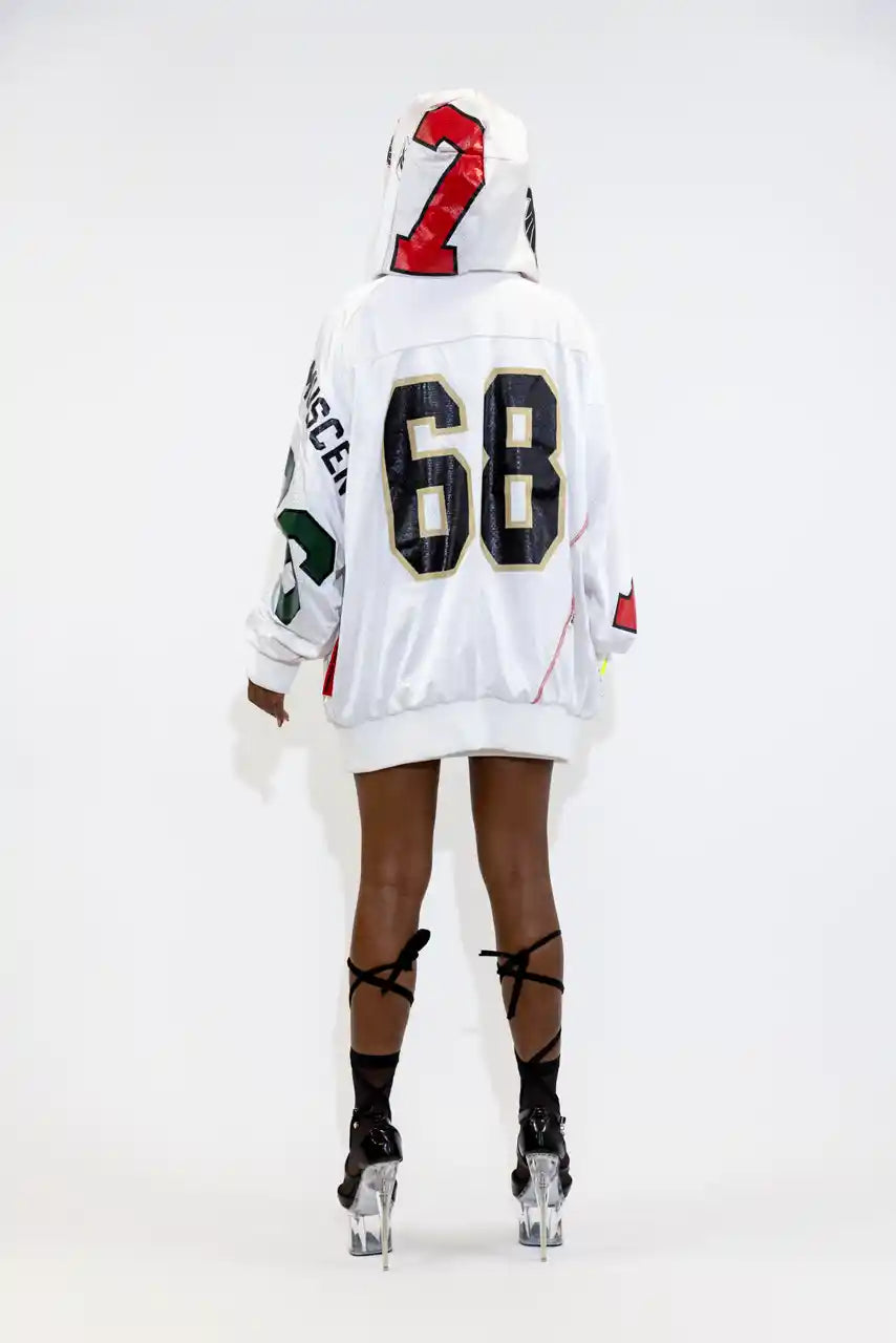 UPCYCLING BASEBALL JERSEY HOODY JACKET / NUMBER 68 BACK 31