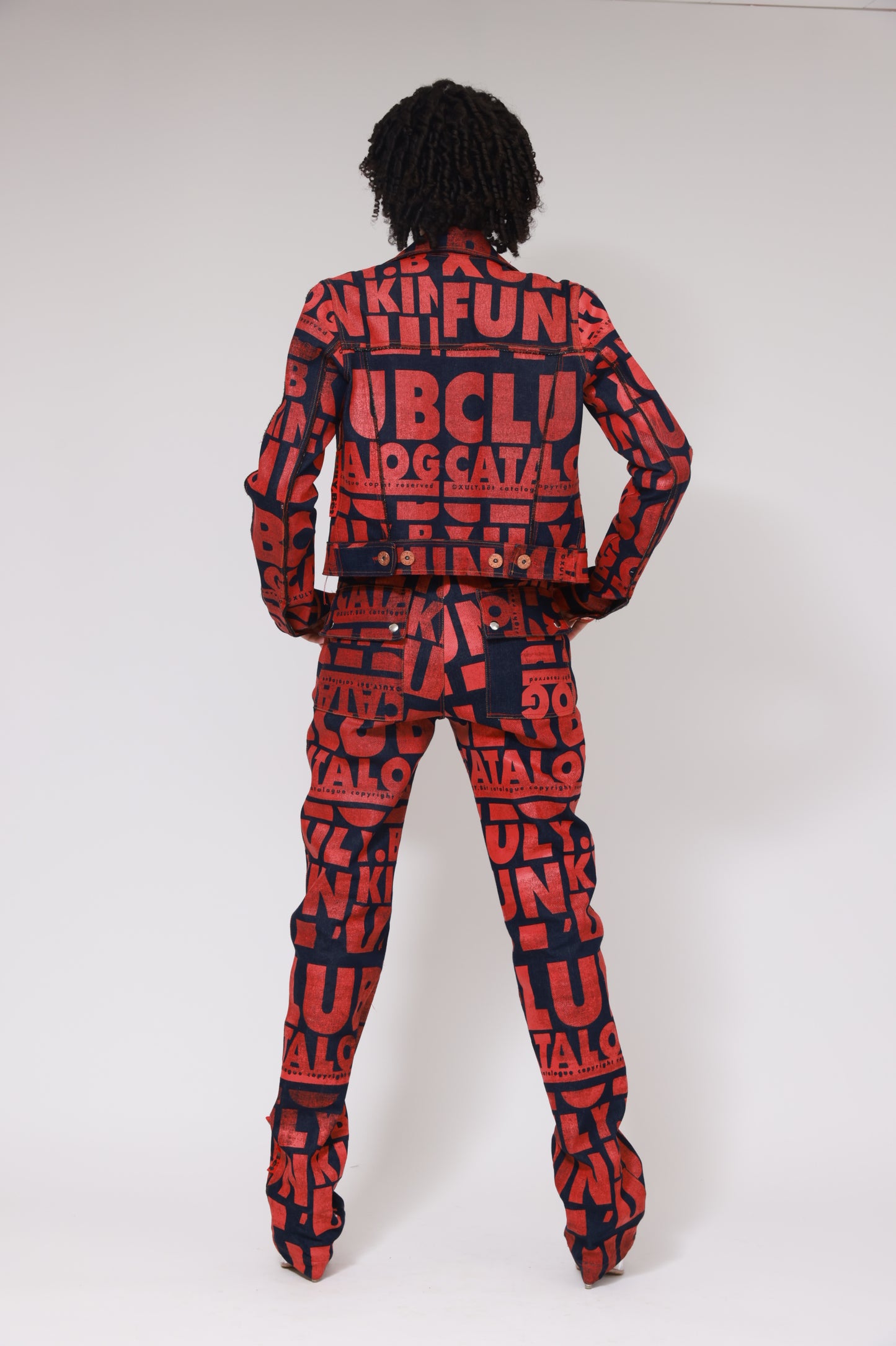 Petite veste en jean XB FLAGPRINT / ROUGE