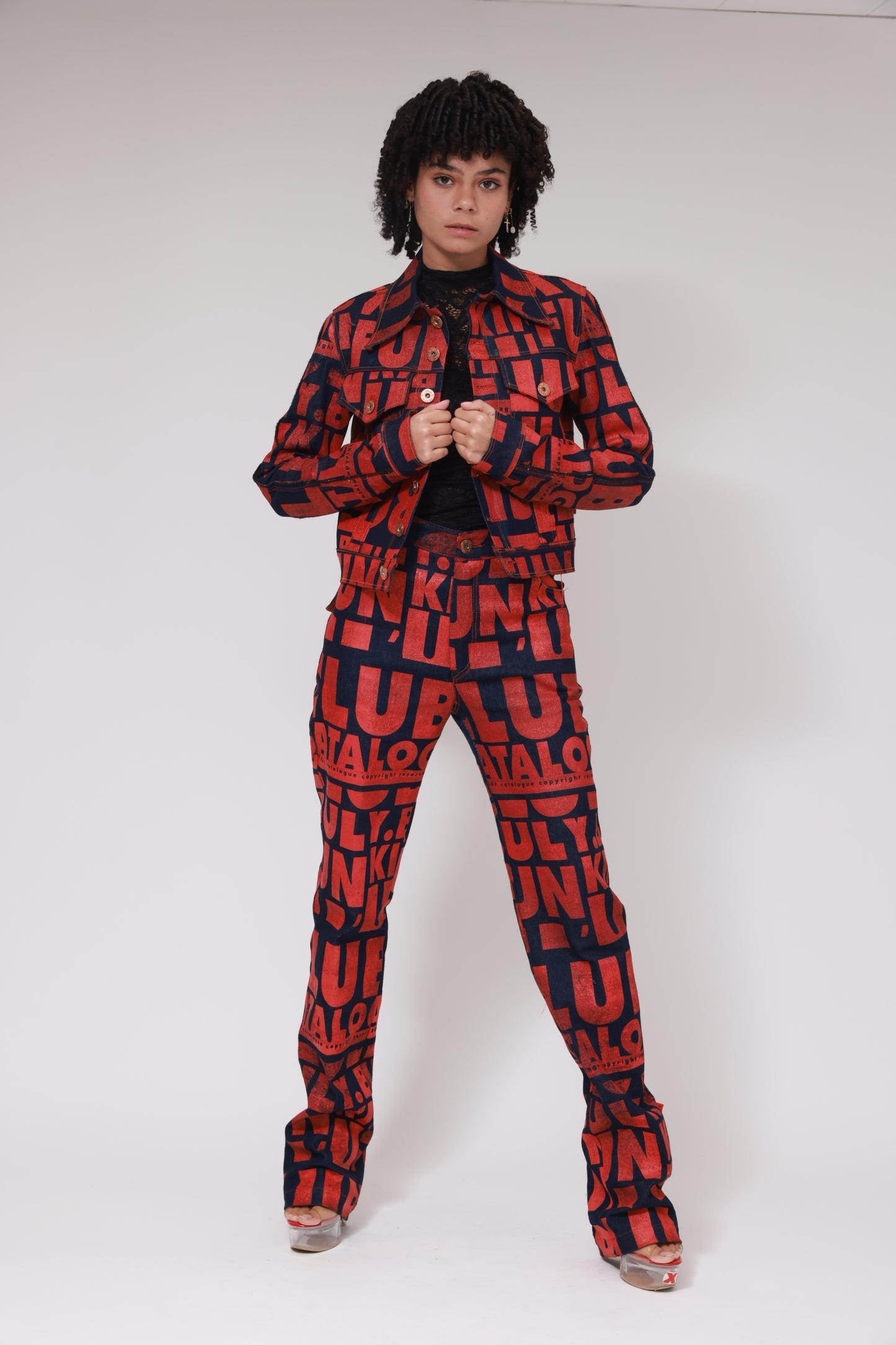 Petite veste en jean XB FLAGPRINT / ROUGE