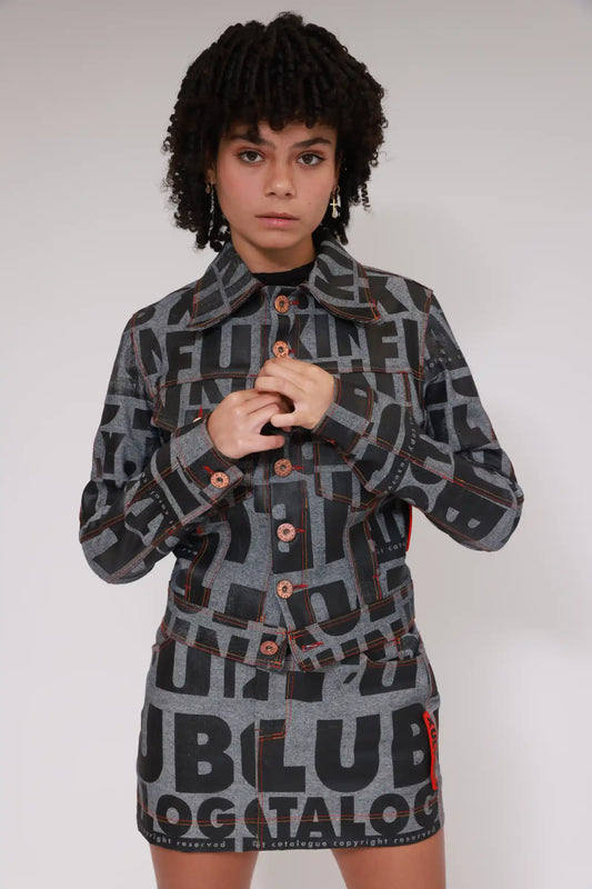 Jupe courte en jean XB FLAGPRINT / Brut
