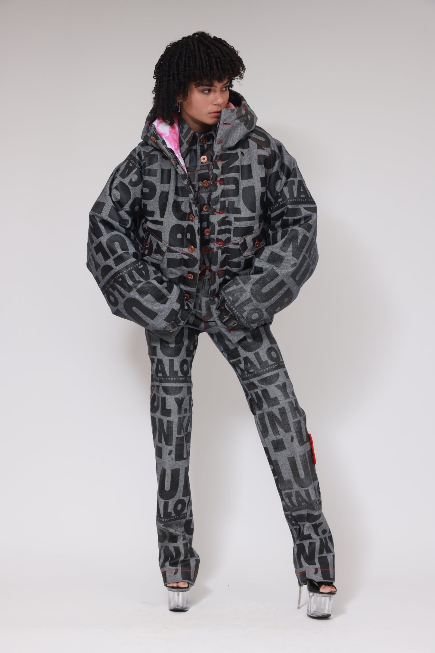 Doudoune en jean XB FLAGPRINT / BRUT