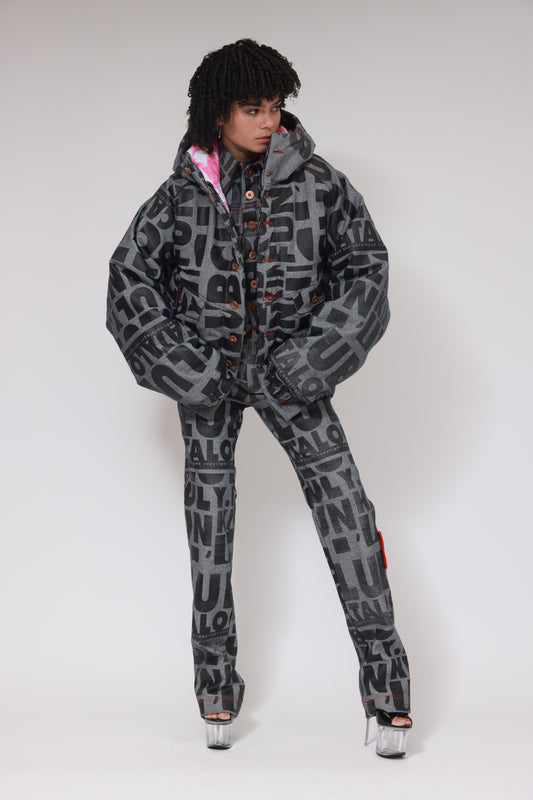 Doudoune en jean XB FLAGPRINT / BRUT