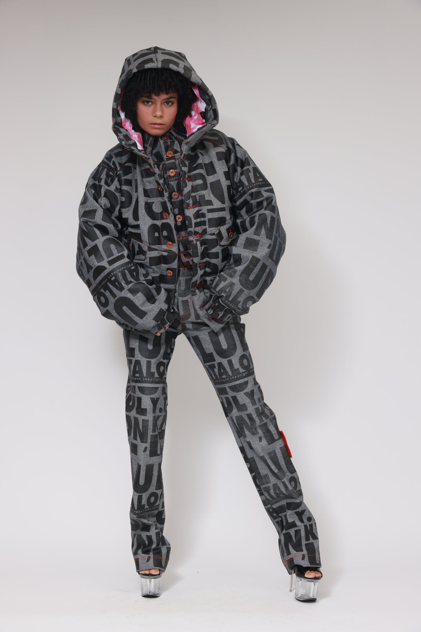 Doudoune en jean XB FLAGPRINT / BRUT