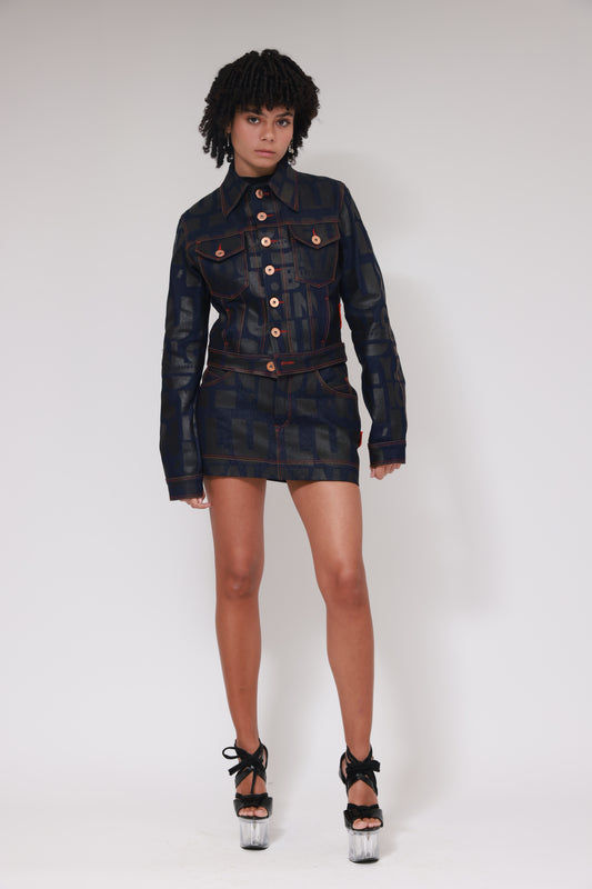 Petite veste en jean XB FLAGPRINT / Noir