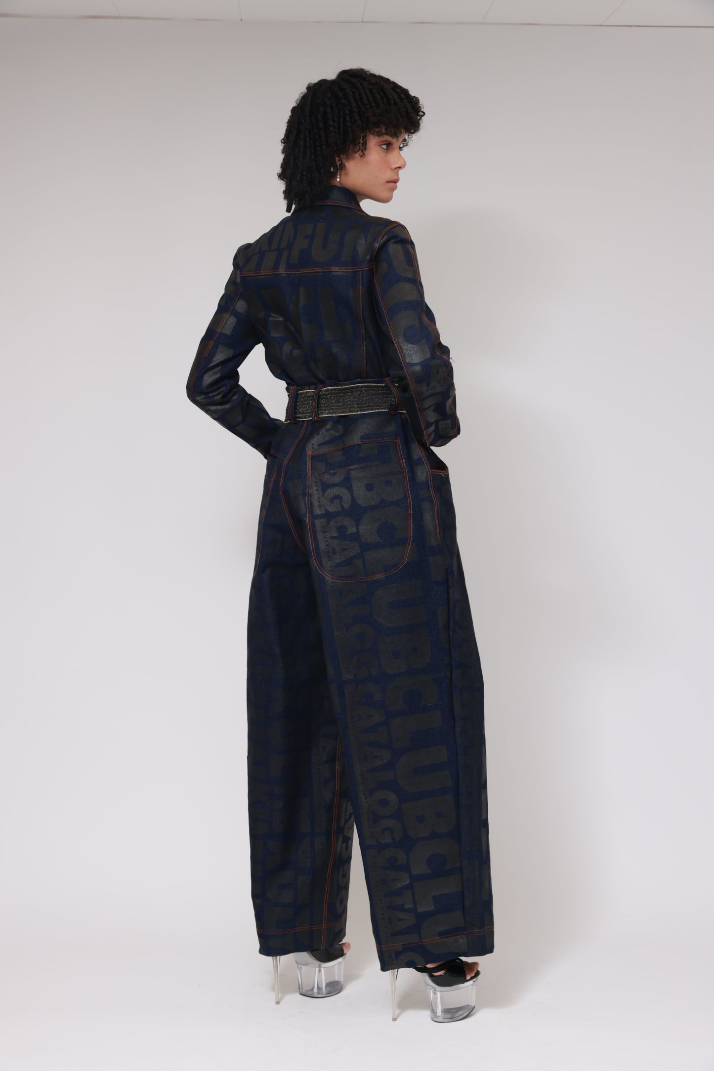 XB FLAGPRINTDENIM BAGGY PANTS / BLACK