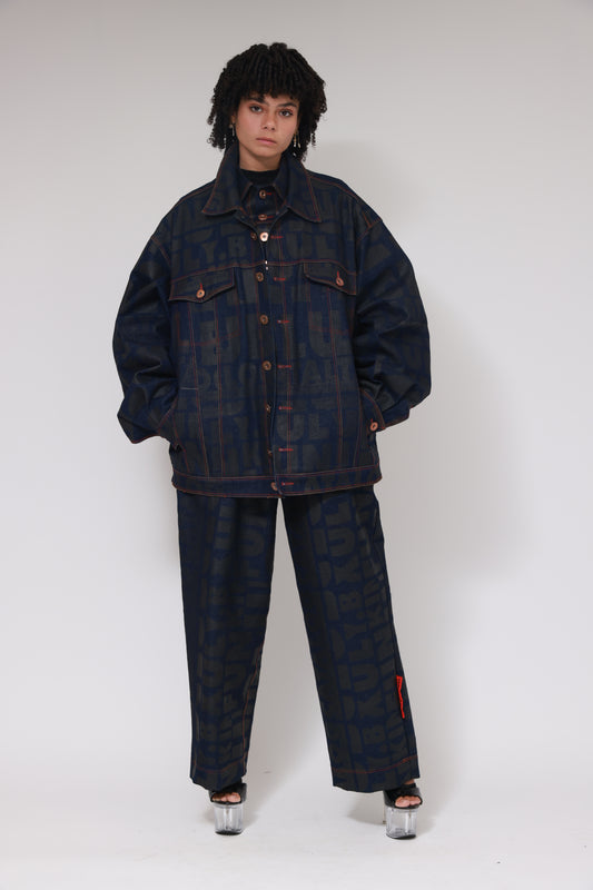 Veste oversize en jean XB FLAGPRINT / Noir
