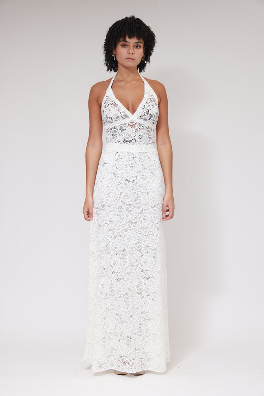 ROBE LONGUE DOS NU / BLANCHE