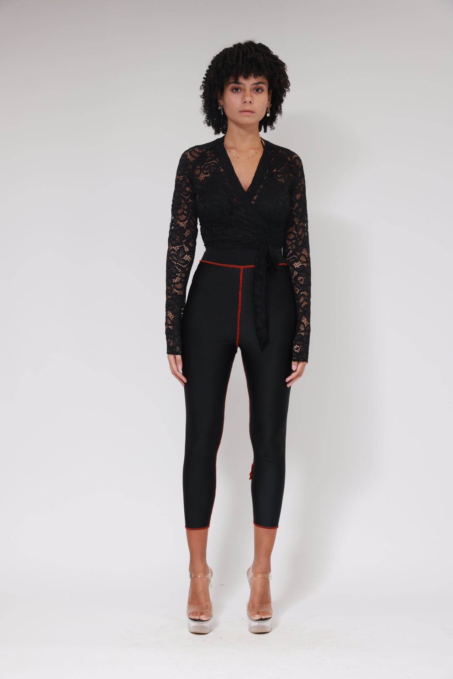 XB ICONIC LEGGING BLACK / RED STITCHING