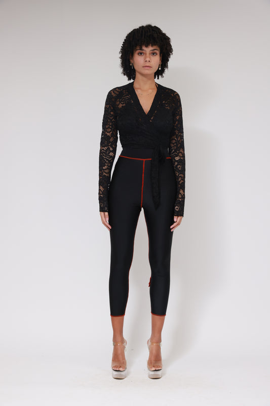 XB ICONIC LEGGING BLACK / RED STITCHING