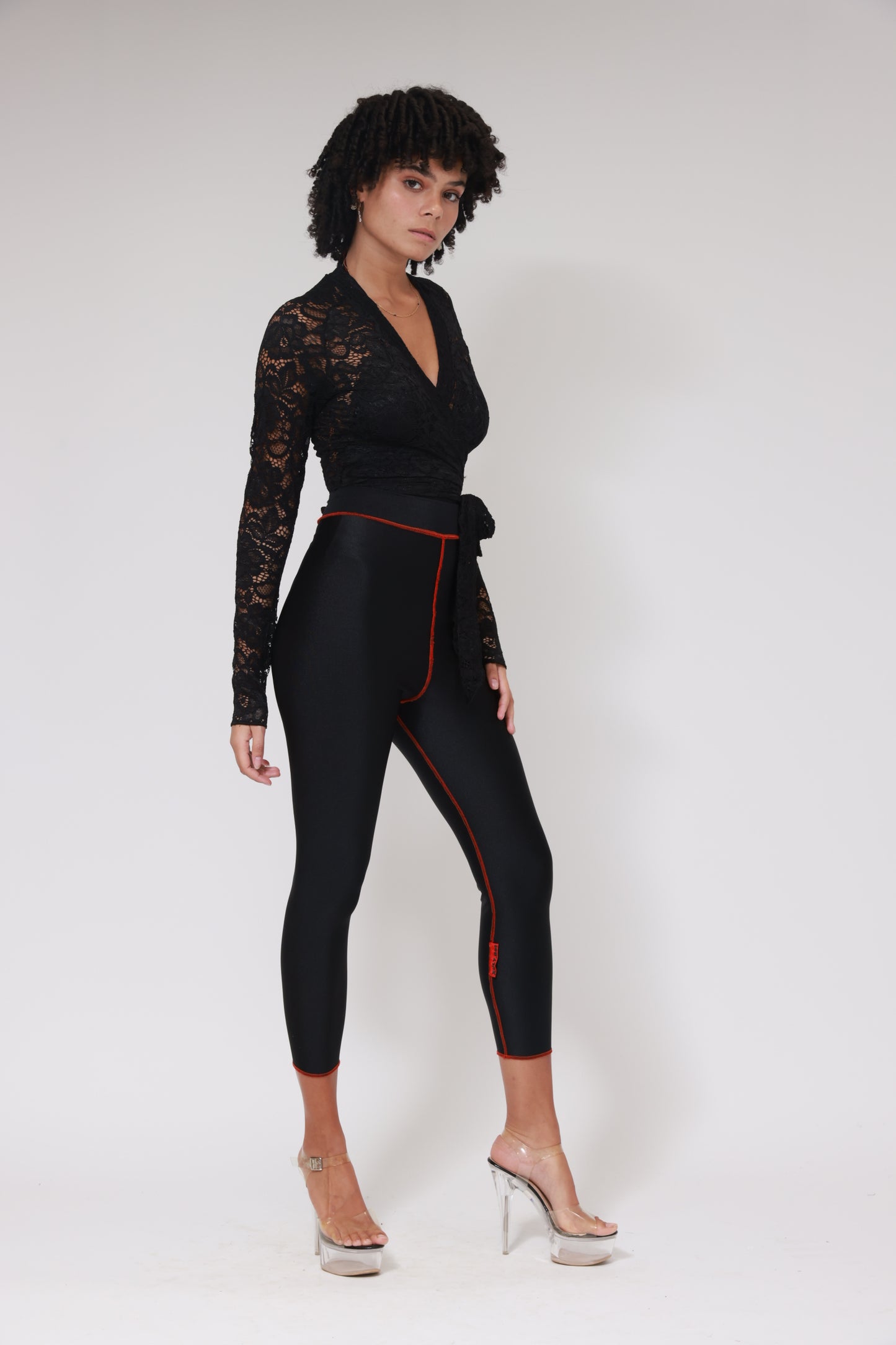 XB ICONIC LEGGING BLACK / RED STITCHING