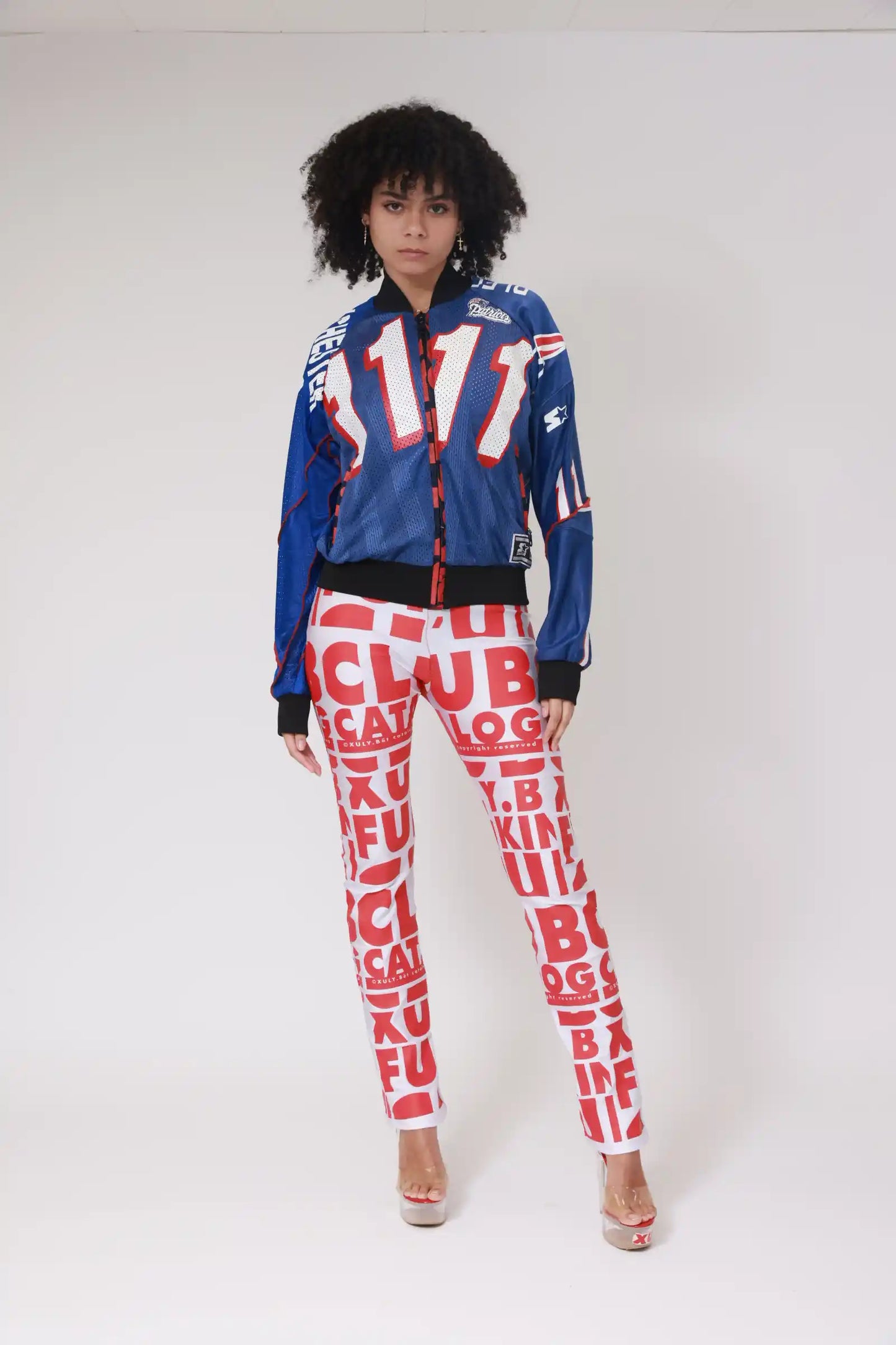 UPCYCLING NFL SUPER TEDDY JERSEY JACKET / NUMBER BACK 11