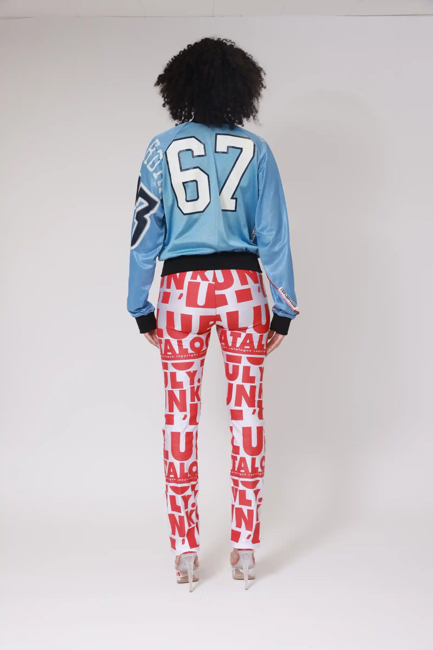 UPCYCLING NFL SUPER TEDDY JERSEY JACKET / NUMBER BACK 67