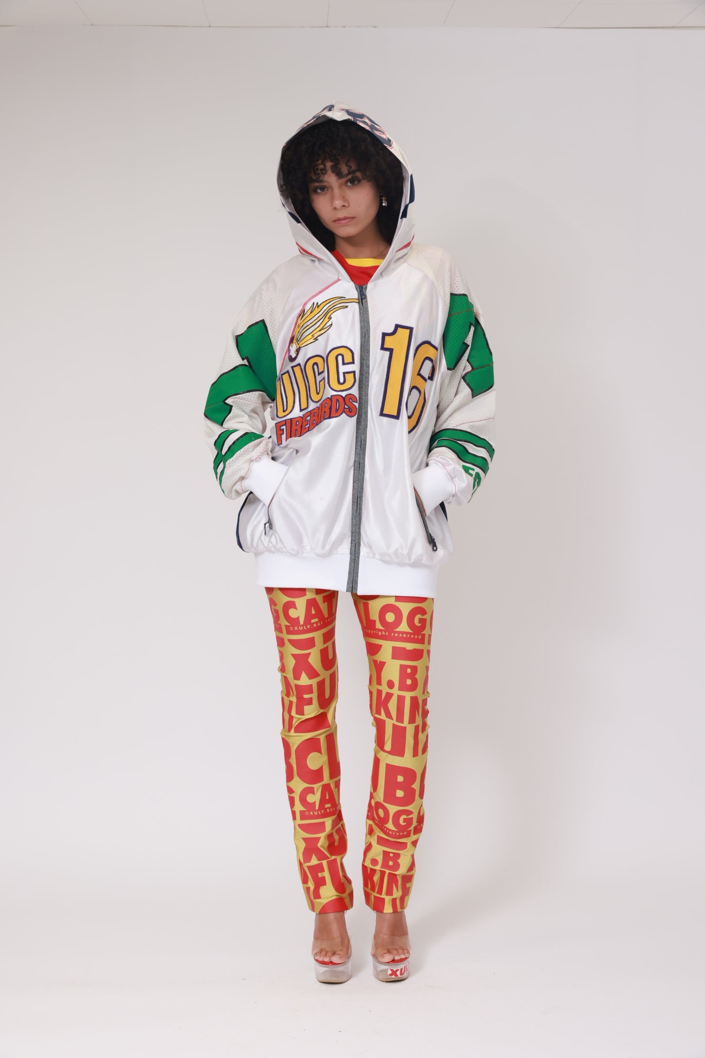 UPCYCLING BASEBALL JERSEY HOODY JACKET / NUMBER BACK 88 GLENN