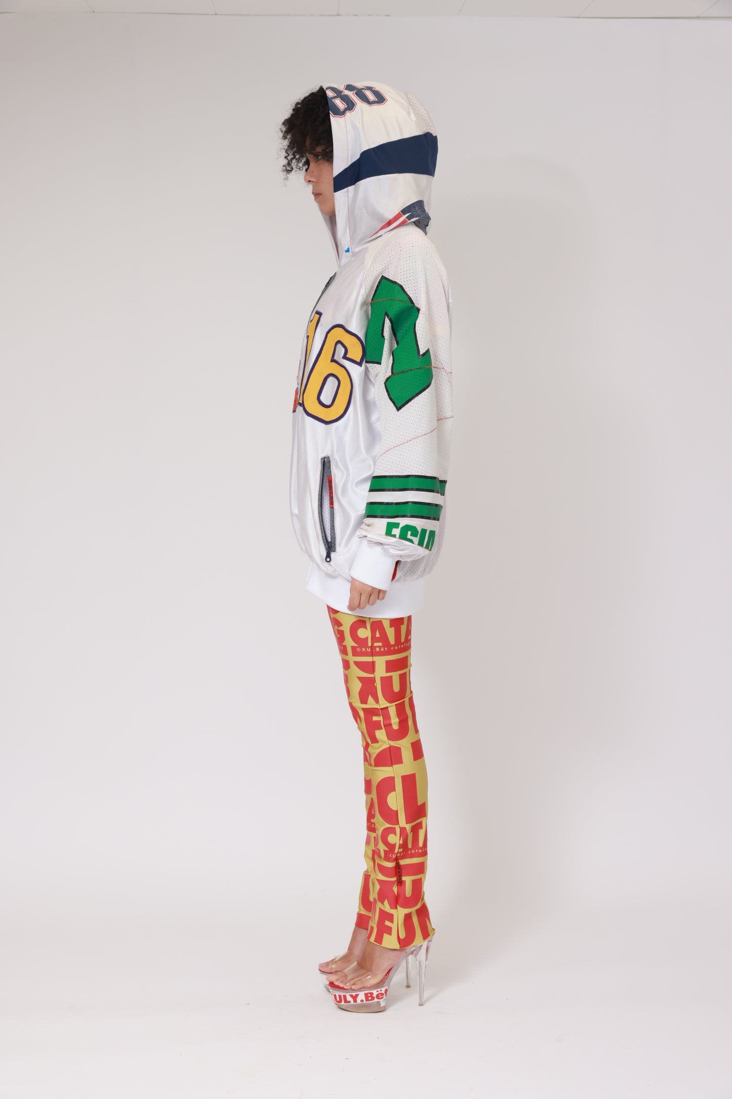 UPCYCLING BASEBALL JERSEY HOODY JACKET / NUMBER BACK 88 GLENN