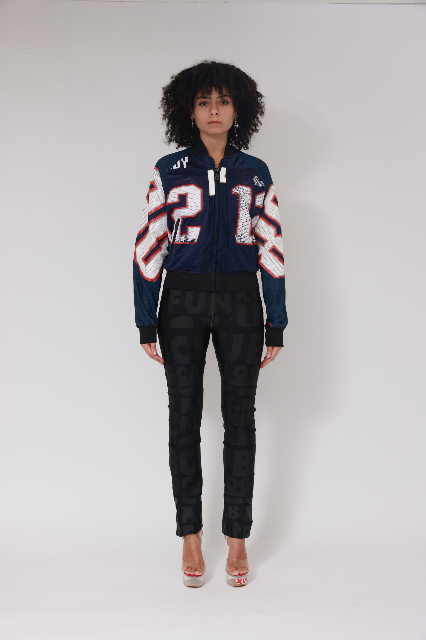 UPCYCLING NFL SUPER TEDDY JERSEY JACKET / NUMBER BACK 212 - BRUSCHI 54