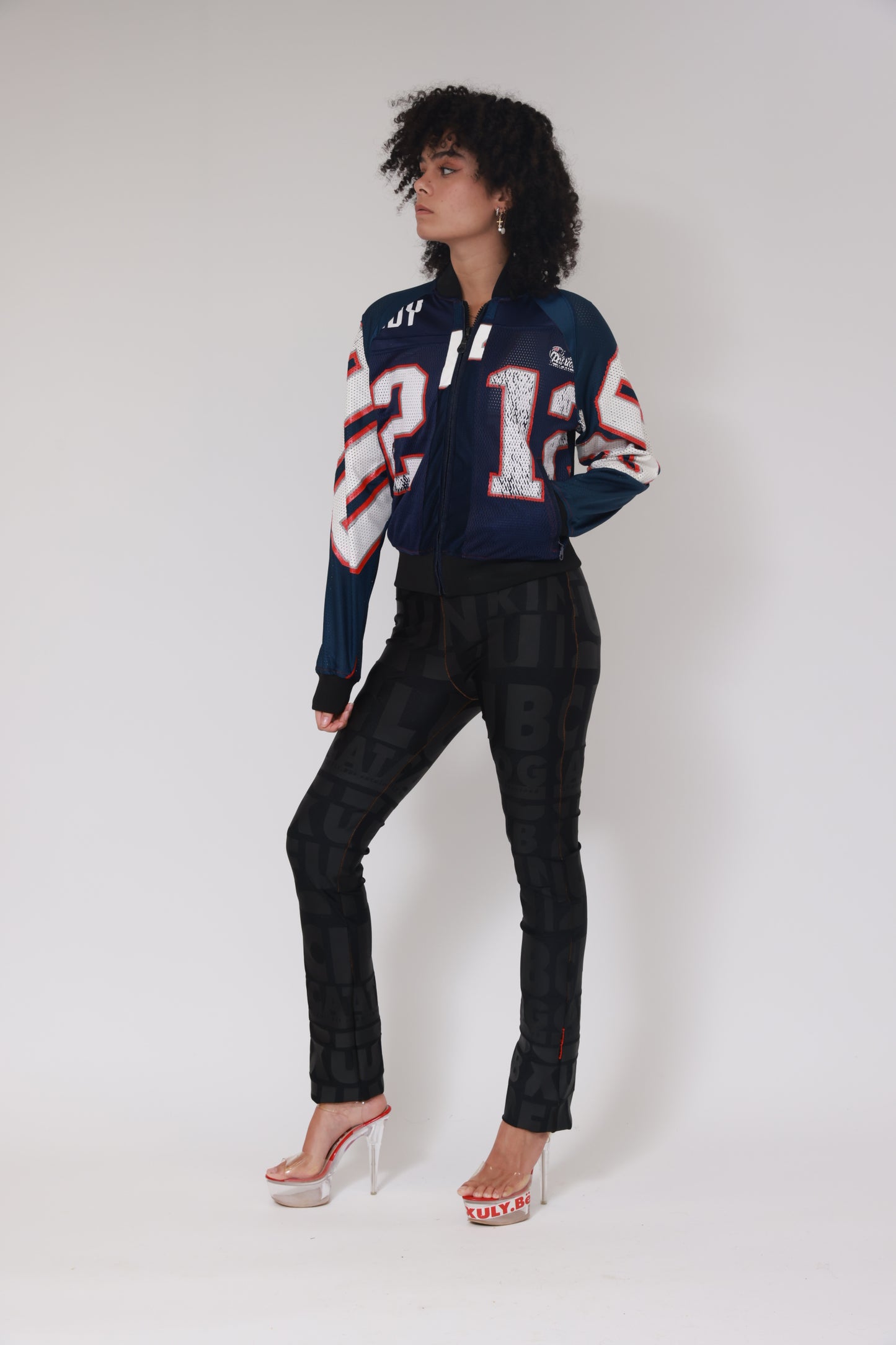 UPCYCLING NFL SUPER TEDDY JERSEY JACKET / NUMBER BACK 212 - BRUSCHI 54