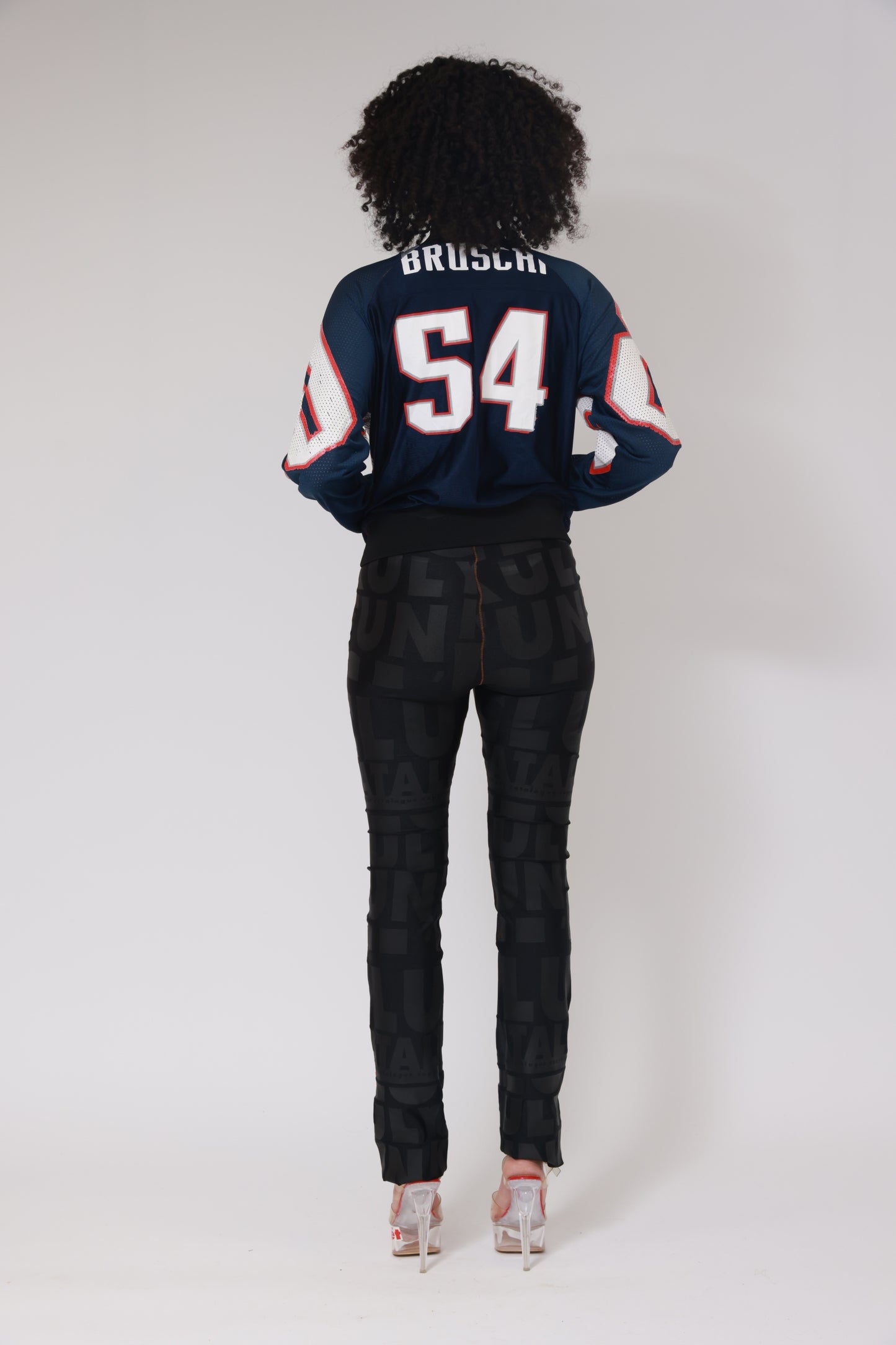 UPCYCLING NFL SUPER TEDDY JERSEY JACKET / NUMBER BACK 212 - BRUSCHI 54