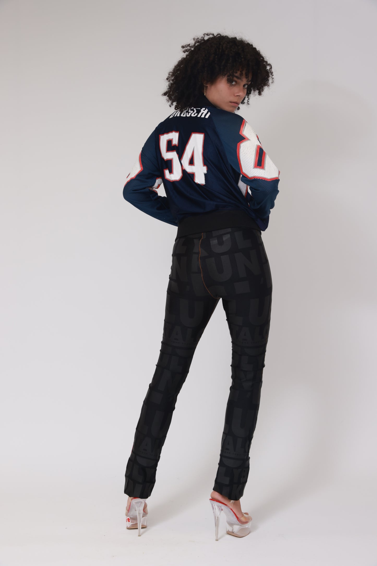 UPCYCLING NFL SUPER TEDDY JERSEY JACKET / NUMBER BACK 212 - BRUSCHI 54