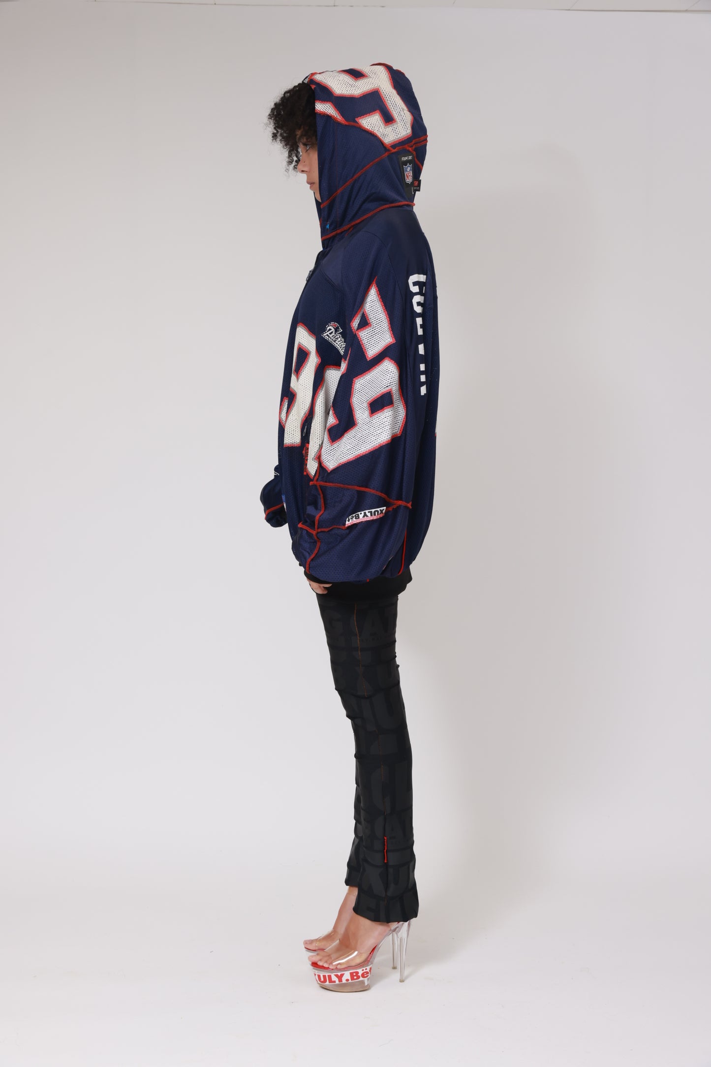 UPCYCLING NFL JERSEY HOODY JACKET NUMBER 29 BACK 96