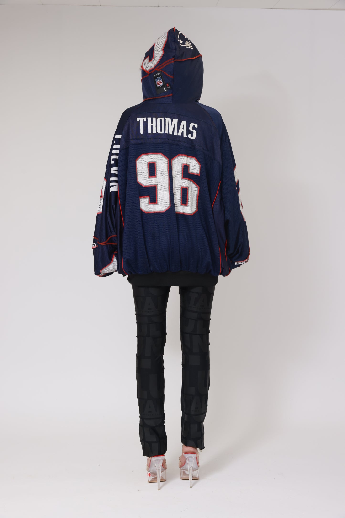 UPCYCLING NFL JERSEY HOODY JACKET NUMBER 29 BACK 96