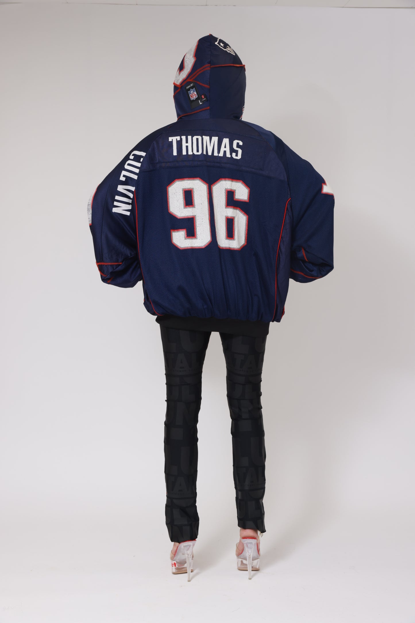 UPCYCLING NFL JERSEY HOODY JACKET NUMBER 29 BACK 96