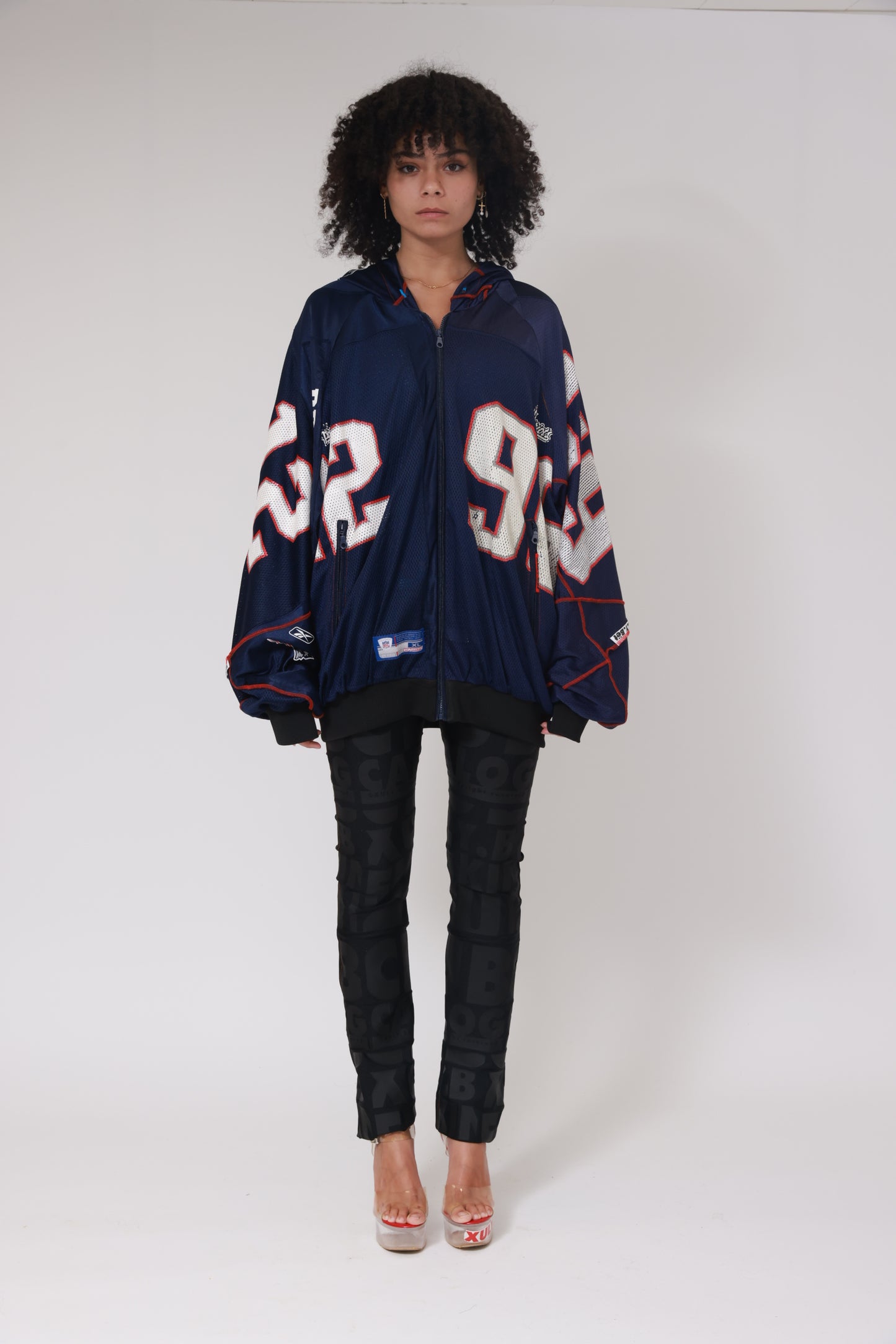UPCYCLING NFL JERSEY HOODY JACKET NUMBER 29 BACK 96