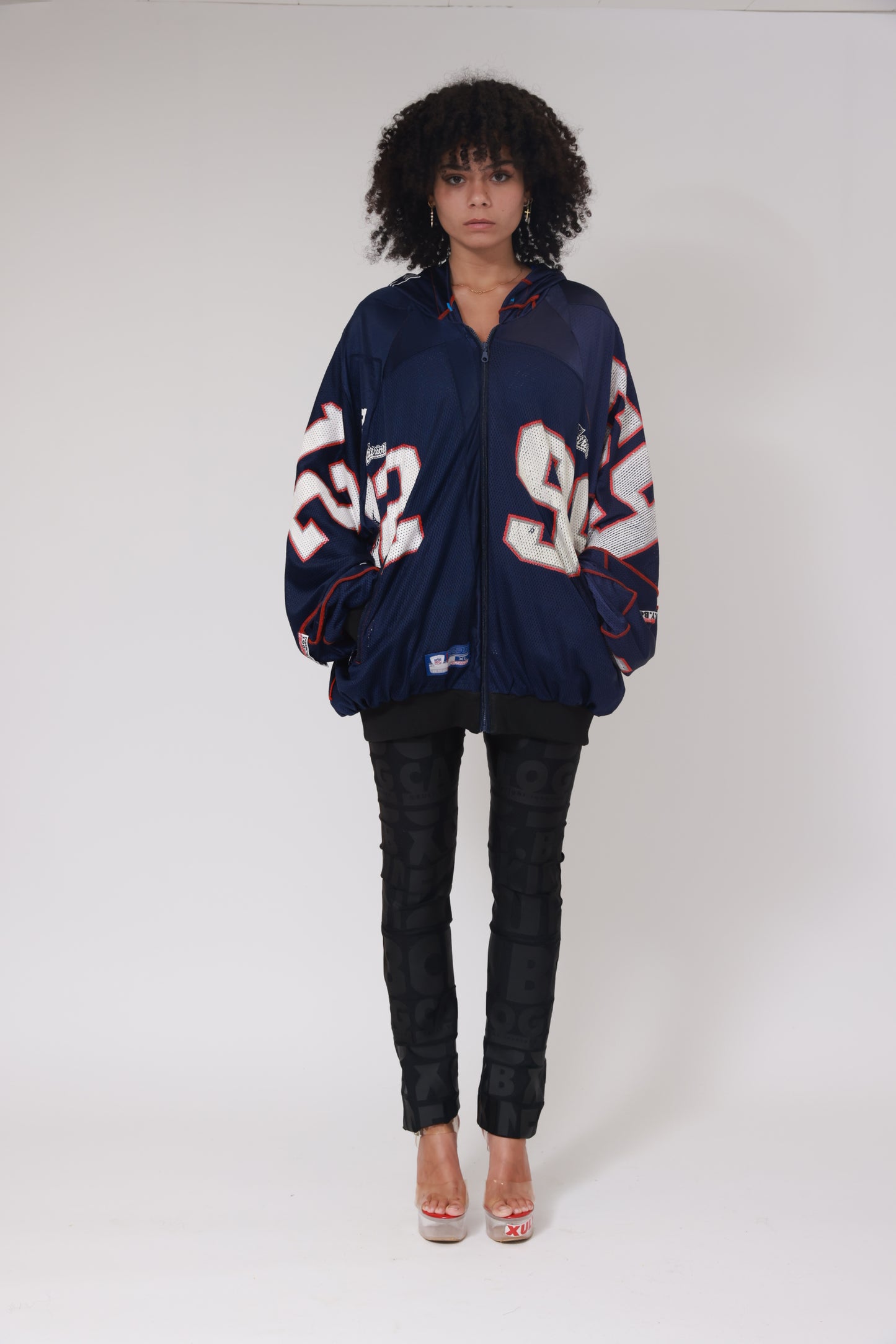 UPCYCLING NFL JERSEY HOODY JACKET NUMBER 29 BACK 96