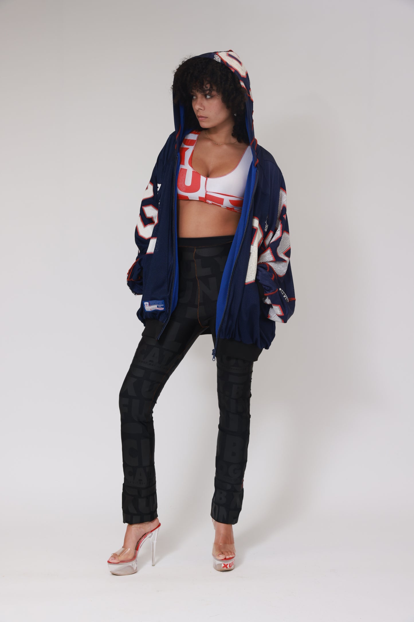 UPCYCLING NFL JERSEY HOODY JACKET NUMBER 29 BACK 96