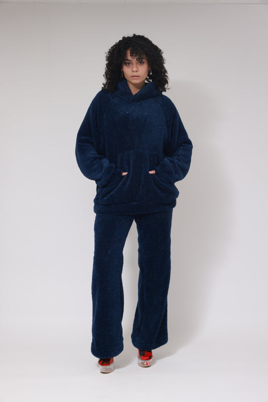 SWEAT À CAPUCHE OVERSIZE EN POLAIRE PAILLETTES