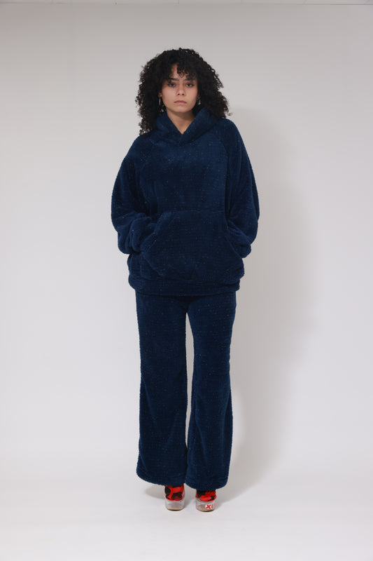 SWEAT À CAPUCHE OVERSIZE EN POLAIRE PAILLETTES