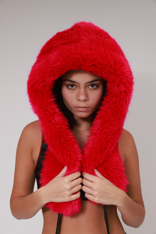 SHAVED FAUX FUR HAT / PINK