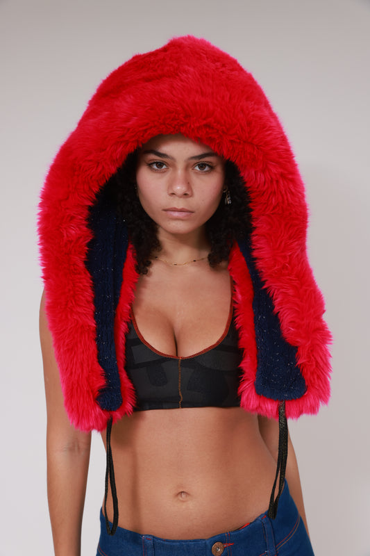 SHAVED FAUX FUR HAT / PINK