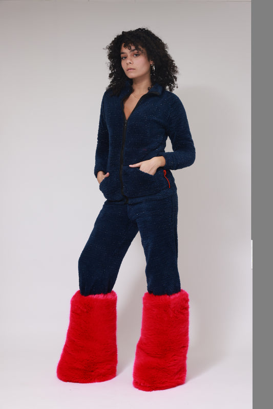 SHAVED FAUX FUR LEG WARMER / PINK