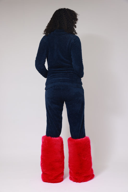 SHAVED FAUX FUR LEG WARMER / PINK