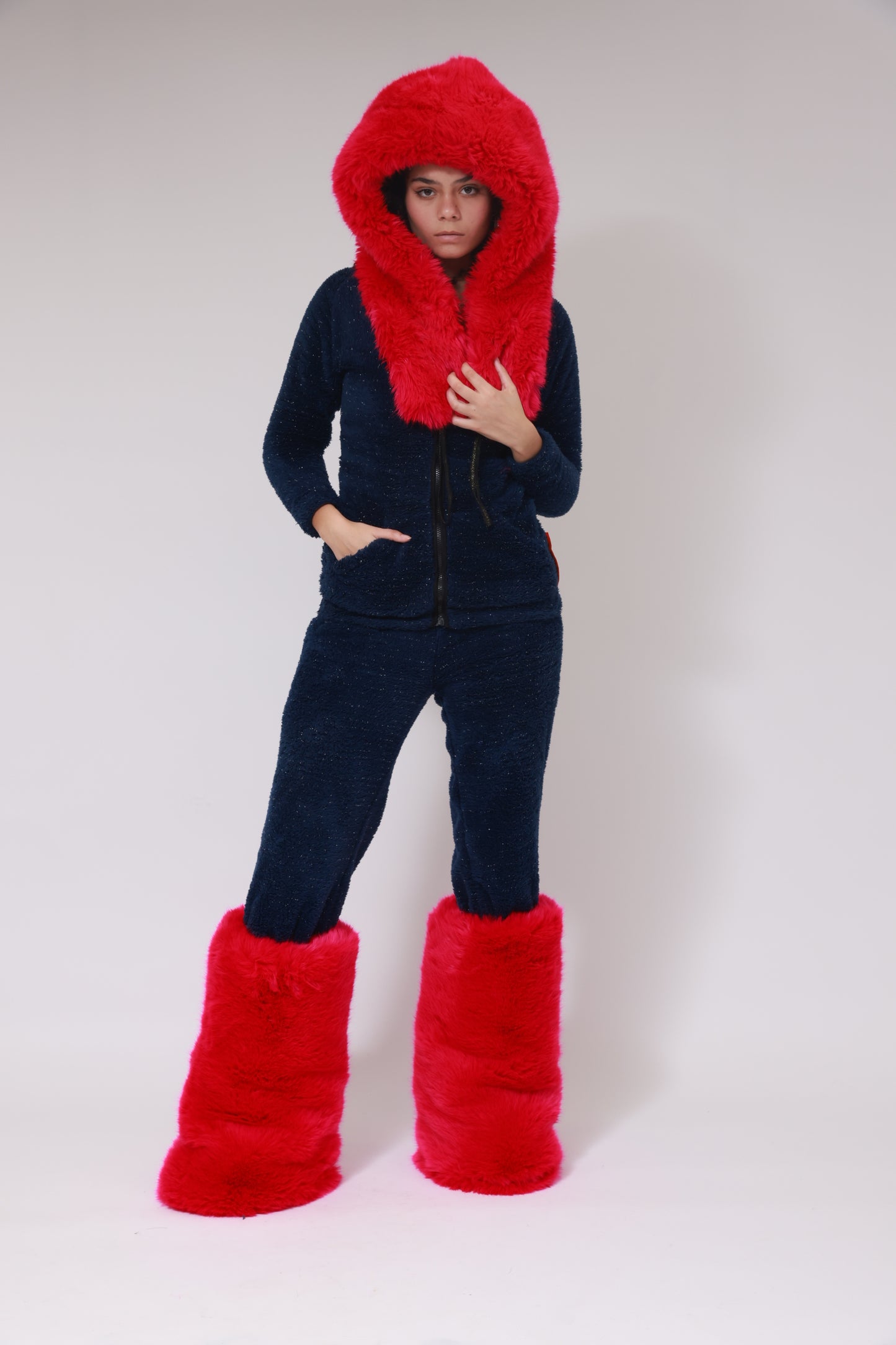 SHAVED FAUX FUR LEG WARMER / PINK