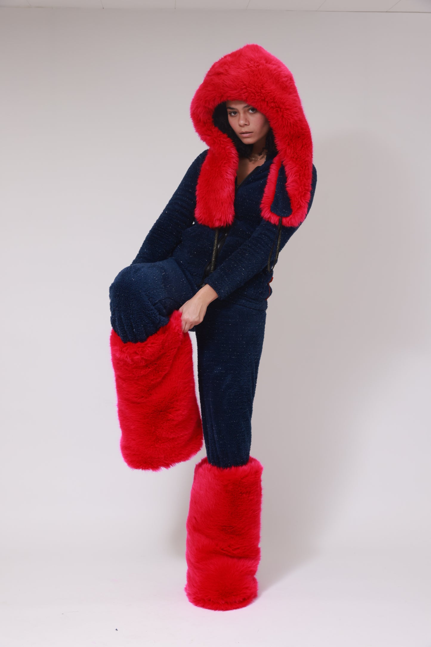 SHAVED FAUX FUR LEG WARMER / PINK