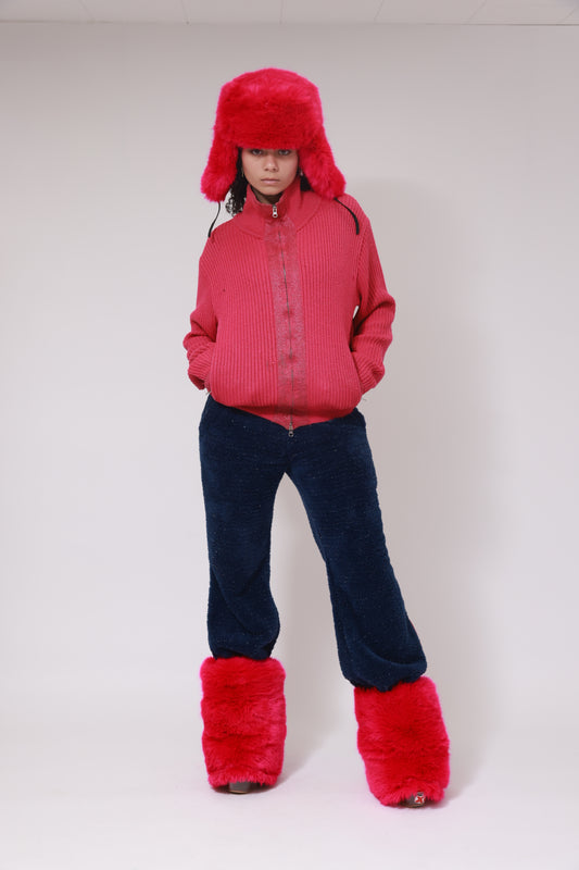 SHAVED FAUX FUR CHAPKA / PINK