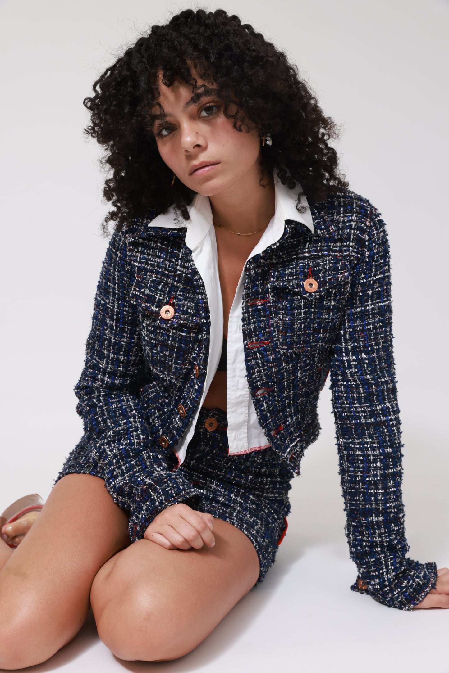 XB TWEEDY LITTLE JACKET / STOCK DÉFINI