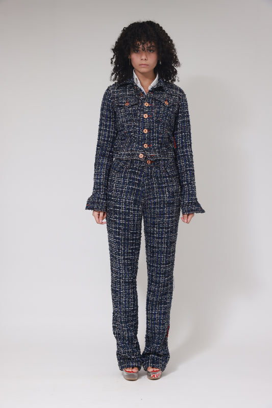 XB TWEEDY STRAIGHT PANTS /  DEAD STOCK