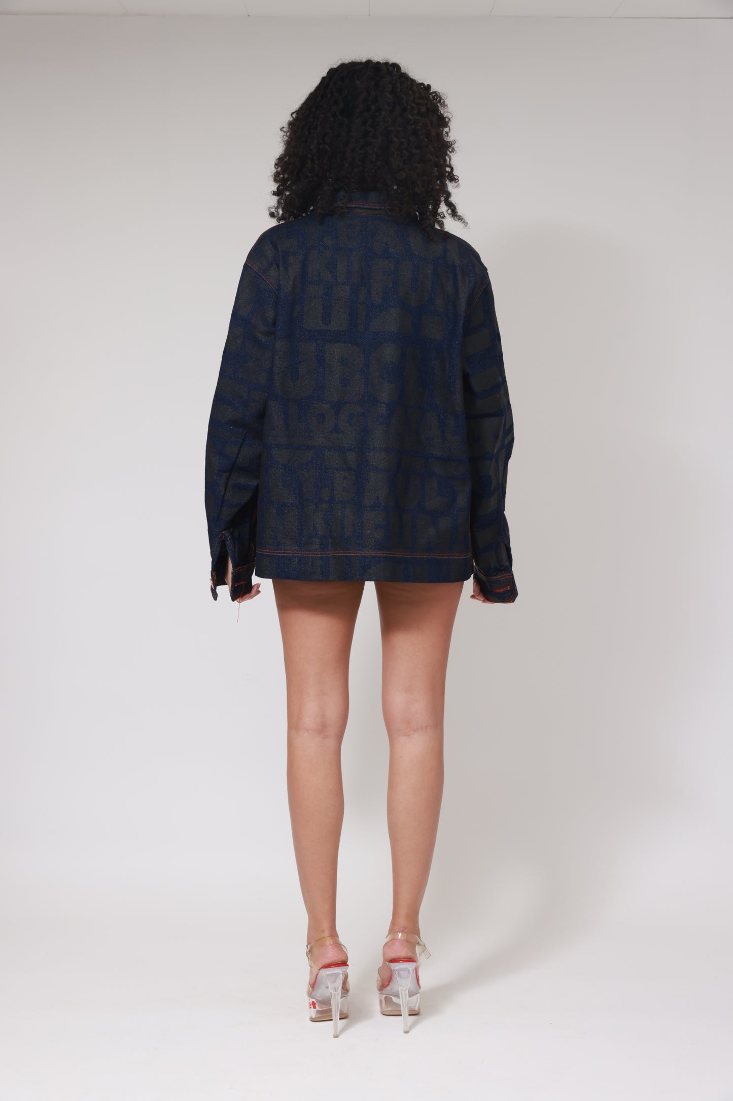 XB FLAGPRINT DENIM SUPER JACKET / NOIR