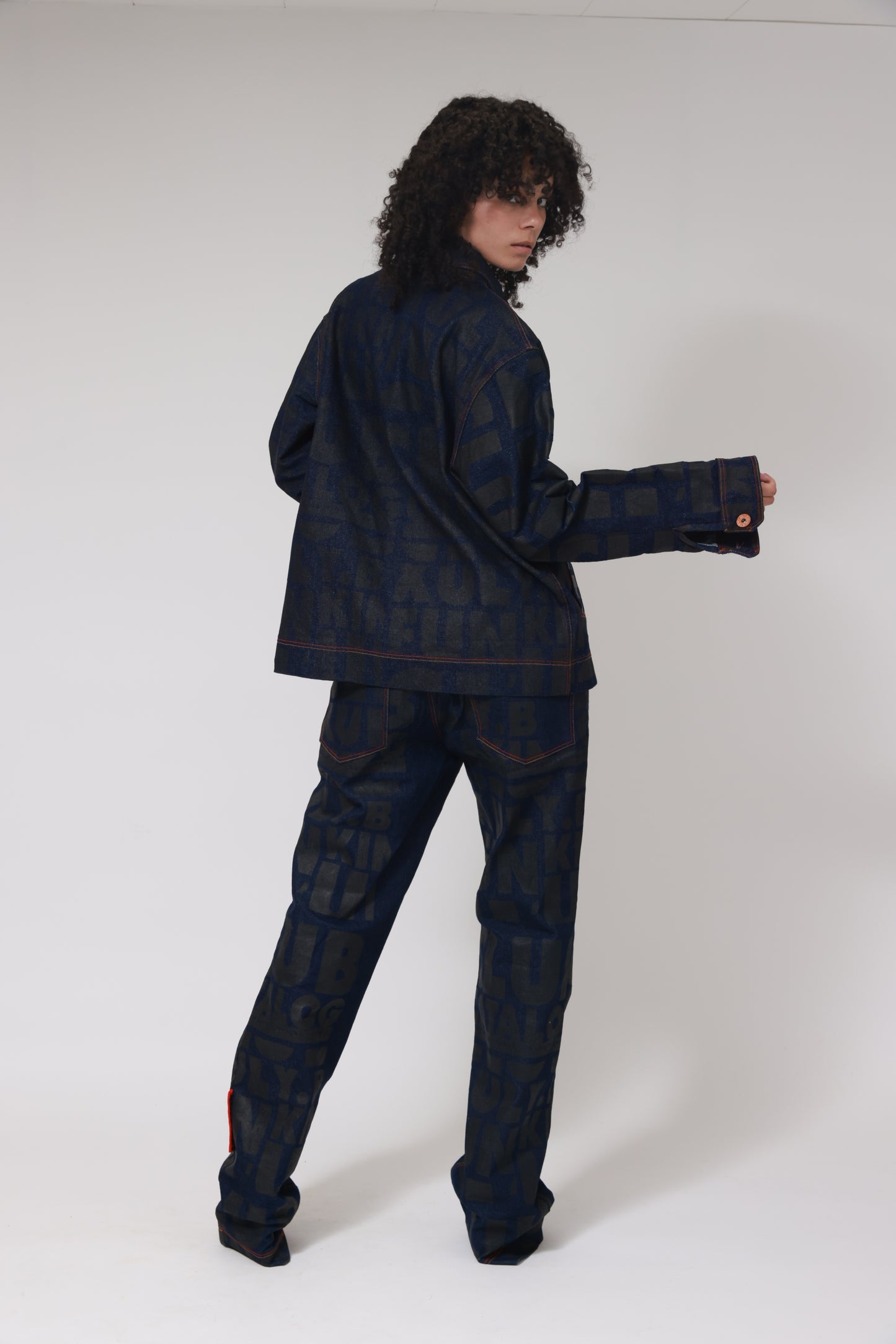 XB FLAGPRINT DENIM SUPER JACKET / NOIR