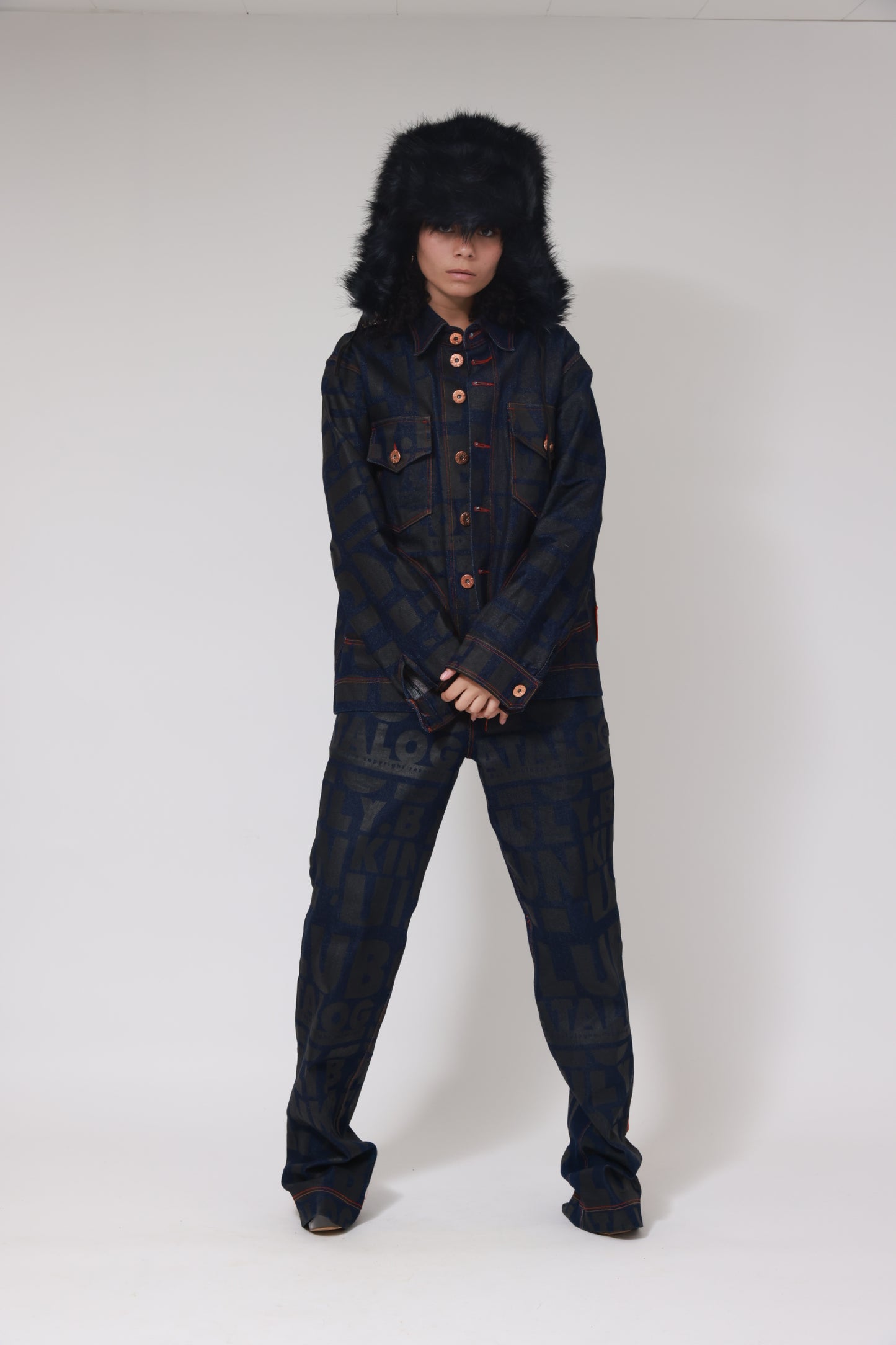 XB FLAGPRINT DENIM SUPER JACKET / NOIR