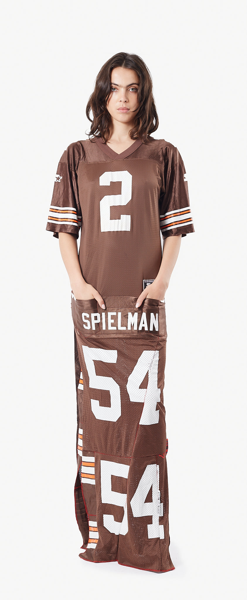 UPCYCLED NFL BROWNS JERSEY MAXI DRESS / La robe 'NFL UPCYCLED' BROWNS par XULY.Bët